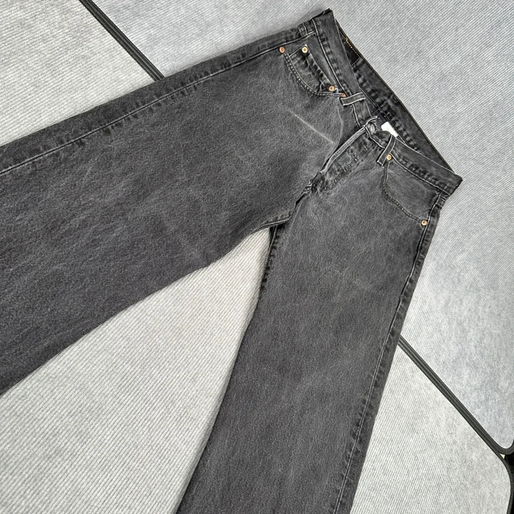 Vtg Levi 501 Original Fit Jeans W32 L29 Black Faded Straight Denim Mexico